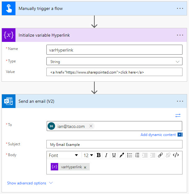 Create Dynamic Hyperlinks And Send An Email Action Sharepointed